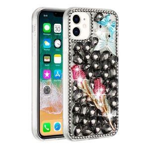 10/$25🦋 iPhone 14 Black/Pink/Blue 3D Handmade Crystal Tulip Butterfly Phone Case